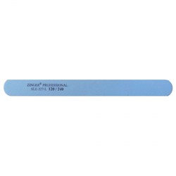 Zinger Пилка-наждак для ногтей прямая тонкая / Classic SLE-327-L, 120/240 грит, голубой