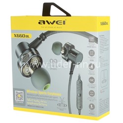 Наушники MP3/MP4 AWEI (X660BL) Bluetooth вакуумные серые