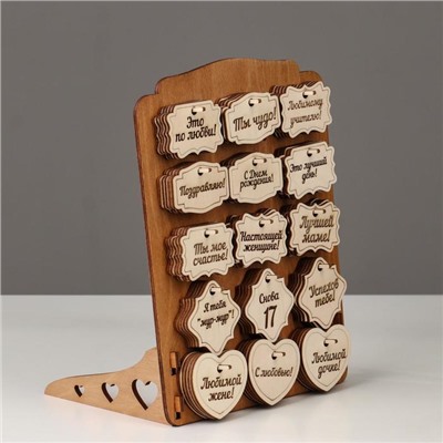 Витрина с деревянными бирками для подарков, цветов, (15 шт.), 22×28 см