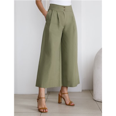 Кюлоты А-силуэта из легкого хлопкового поплина