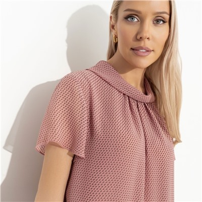 Платье с декоративным воротником, Мечтательная (розовый)