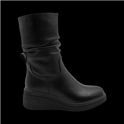 Сапоги из натуральной кожи на меху РМ-061-1 черные