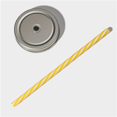 Кружка Доляна «Милитари», 450 мл, 10×7.5×13 см, с крышкой и трубочкой, стекло, прозрачная, зелёная