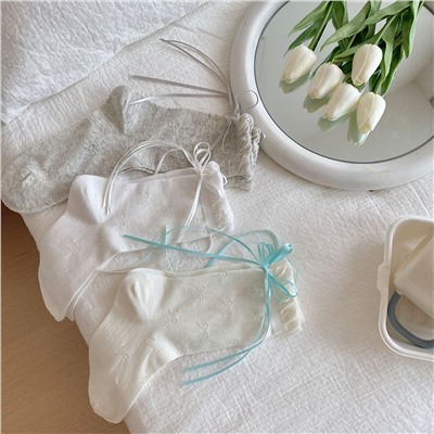 Summer thin hair band, breathable cute socks with bow