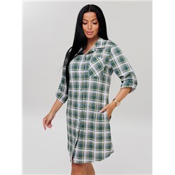 Женский халат Х-150(К) / Зеленый (клетка)