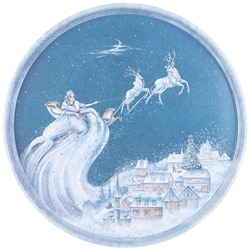 ПОДНОС СЕРВИРОВОЧНЫЙ AGNESS КОЛЛЕКЦИЯ "СНЕЖНАЯ КОРОЛЕВА" 33*2,1 СМ