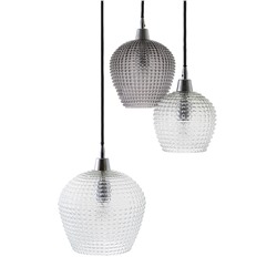 Светильник подвесной каскадный Aurora, Ø50 см, серый/прозрачный