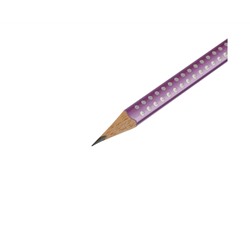 Карандаш ч/г Faber-Castell "Sparkle" В, трехгранный, заточен., фиолетовый металлик