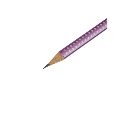 Карандаш ч/г Faber-Castell "Sparkle" В, трехгранный, заточен., фиолетовый металлик