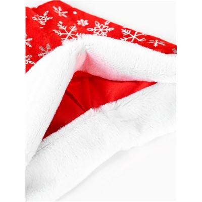 Набор карнавальный «Новогодний»: шапка с золотыми снежинками, варежки, борода, р-р 56-59