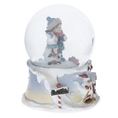 GAEM Фигурка декоративная "Снеговик" в стекл шаре (муз, вьюга, АААх3, н/п), L11 W11 H14 см