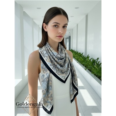 Косынка шелковая с принтом Арт 25183/004