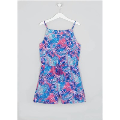 Girls Candy Couture Palm Print Playsuit (9-16yrs)