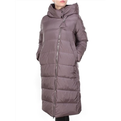 2118 GRAY/PURPLE Пальто зимнее женское MELISACITI (200 гр. холлофайбера)