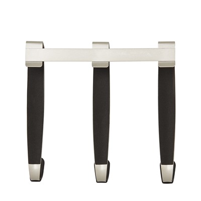 Вешалка надверная Schnook, 23 см, черная-никель, 3 крючка