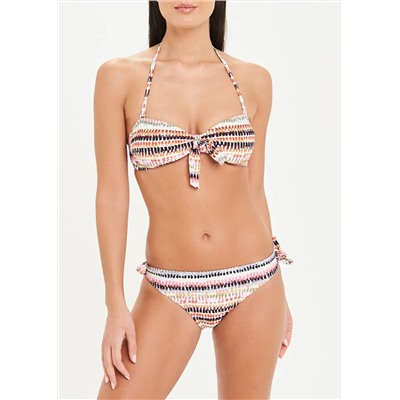 Printed Bow Bandeau Bikini Bottoms
