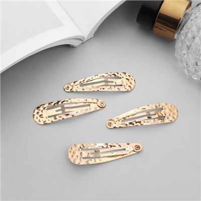 Невидимки для волос «Ажурная», набор 6 шт., 5 см, золото