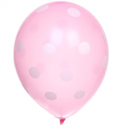 Воздушные шары "Горошек"10шт 12"/25см розовый