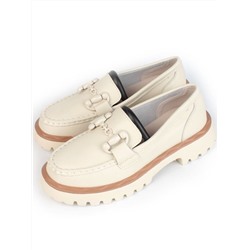 03-HY6-1D BEIGE Лоферы женские (натуральная кожа)