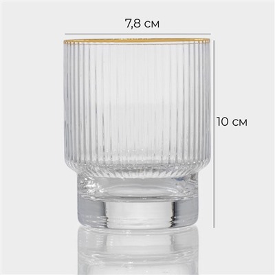 Стакан Magistro «Орион», 320 мл, с золотой отводкой, стекло, прозрачный