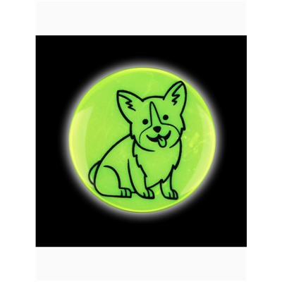 Светоотражающий значок «Корги», d=5.8 см, МИКС