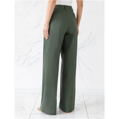 Брюки-палаццо из хлопка с защипами