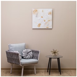 КАРТИНА "АБСТРАКЦИЯ ЗОЛОТО НА БЕЛОМ" 60Х60Х3 СМ