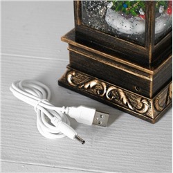 Фонарь новогодний музыкальный с Bluetooth и подсветкой, USB, размер 31*10,5см "Снежная_семья"