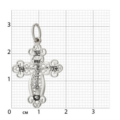 Крест из серебра литье частичное чернение