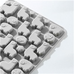 Форма для мармелада Доляна «Ферма», силикон, 23×12.5×1 см, 53 ячейки, серая