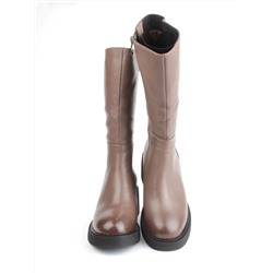 02-FI908-3M BROWN Сапоги зимние женские (натуральная кожа, натуральный мех)