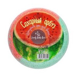 Шипучая соль для ванн Пончик Candy baht bar Сахарный арбуз 130г