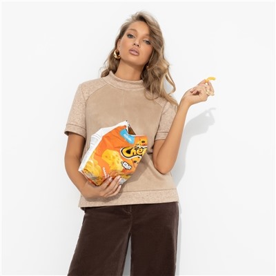 Водолазка из экозамши, Фирменное приветствие (песочная)