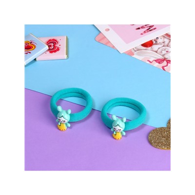 Резинка для волос «Маленькая радость», набор 2 шт., пчёлка, 3.5 см, зелёная