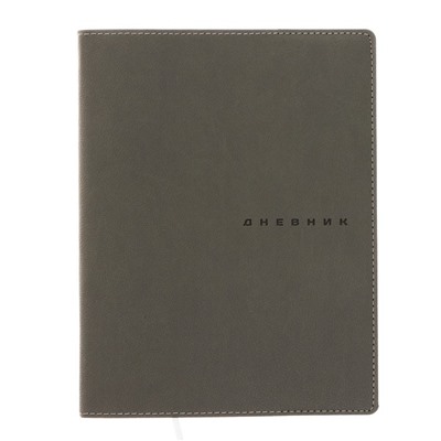 Дневник школьный для 1-11 классов Grey, мягкая обложка, искусственная кожа, термо тиснение, ляссе, 80 г/м²