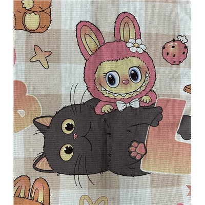 Полотенце вафельное набивное 50х60 Любимая игрушка №1559