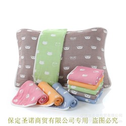 Zhiyang multi-layer gauze pillow towel jacquard factory price direct sale breathable sweat-absorbing soft anti-mites pure cotton jacquard technology
