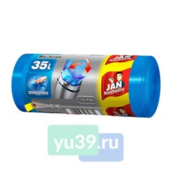Мешки для мусора JAN с завязками, синие, 35 л., 30 шт.