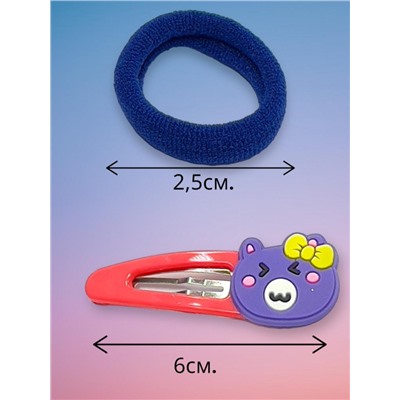 Детский набор аксессуаров для волос (2 резинки и 2 тик-так) НД4 тип 7