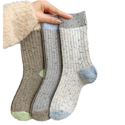 Demi-season socks, South Korean goods, velvet warm woolen cashmere, mid-length