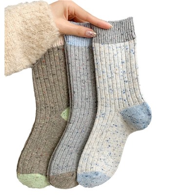 Demi-season socks, South Korean goods, velvet warm woolen cashmere, mid-length