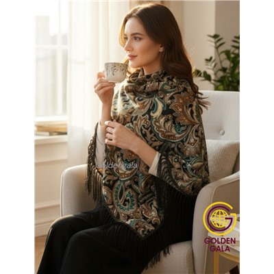 Косынка теплая на флисовой подкладке с бахромой Арт 2347/8