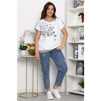 Блуза Далия (бело-сиреневая) Б13804-20М