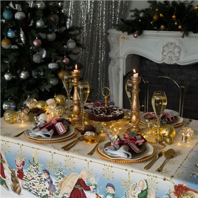 Скатерть новогодняя "Этель" "Christmas time" 150х110см +/-3см с ГМВО, хл100%