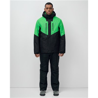 Горнолыжный костюм мужской зимний зеленого цвета 07713Z