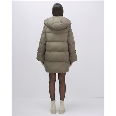 Куртка зимняя женская с большим капюшоном модная коричневого цвета 7739K