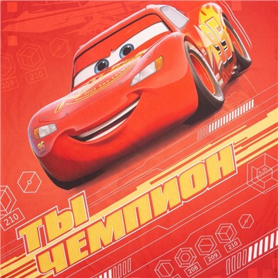 Постельное бельё 1.5 сп «Машина», 143×215 см, 150×214 см, 50×70-1 шт., хлопок 100%, поплин