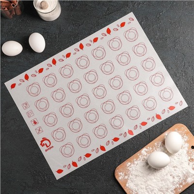 Коврик для выпечки армированный Доляна «Макарун», силикон, 40×30 см