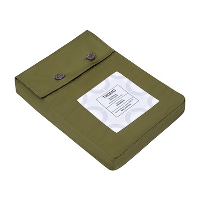 Простыня на резинке из премиального сатина оливкового цвета из коллекции Essential, 200х200х30 см