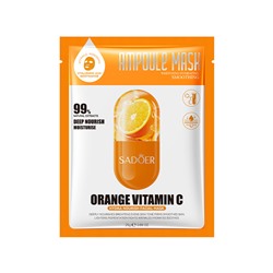 Тканевая маска для лица с экстрактом апельсина и витамином С SADOER Orange Vitamin С Hydra Nourush Facial Mask, 25 гр